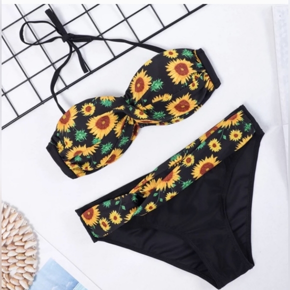 Sunflower Fields Bandeau 2PC Bikini XLarge XL 2 PC Swimsuit NWOT Beach Wear - Picture 5 of 6